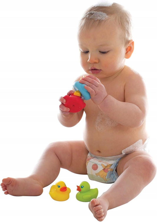 PLAYGRO Bright Baby Duckies canards en caoutchouc pour le bain 6 m+ 4 pièces