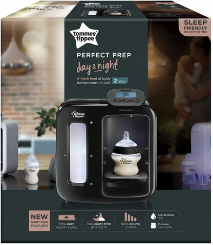 TOMMEE TIPPEE Perfect Prep EKSPRES Day&Night czarny podgrzewacz do mleka z filtrem i funkcją nocnego karmienia