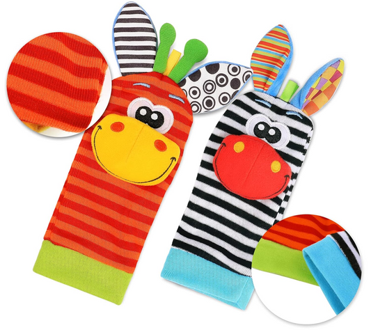 RXYYOS bracelets de poignet et chaussettes avec hochets x 4