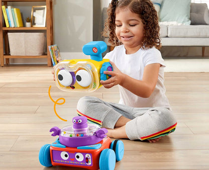 FISHER-PRICE interaktywny robot LINUS j.francuski, kolorowa zabawka 4w1 dla dzieci 6 m+, do nauki i zabawy