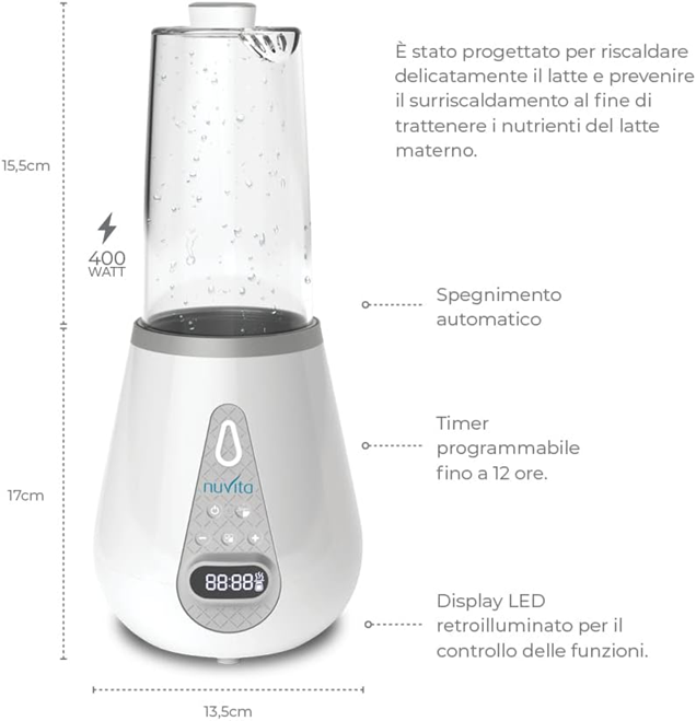 NUVITA chauffe-biberon stérilisateur décongélateur 4-en-1
