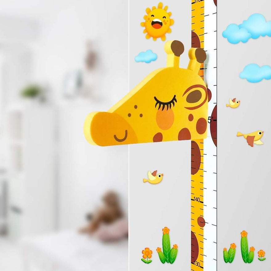 DUOUPA toise avec tête de GIRAFE mobile 180 cm + stickers muraux