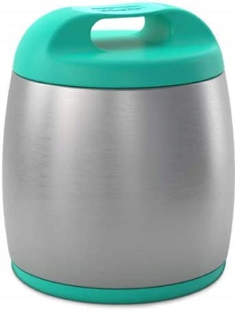 CHICCO termos ze stali 350 ml 6h, zielono-metaliczny termos dla dziecka 6m+, stal nierdzewna BPA free