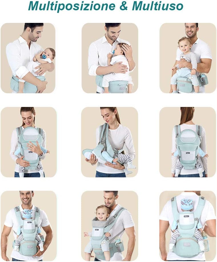PORTE-BÉBÉ ergonomique avec ceinture de hanche 11 en 1
