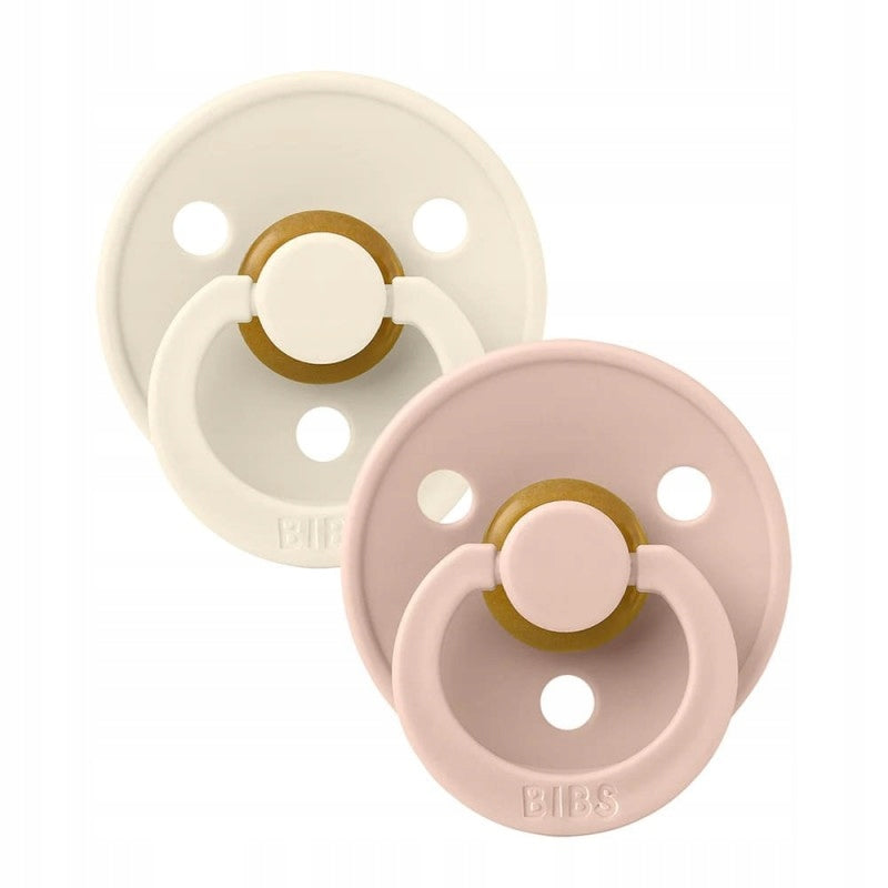 BIBS COLOUR smoczki uspokajające 2pack kauczuk 6msc+ w kolorze różowym i kremowym
