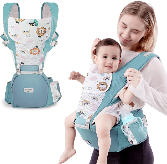 NUKIED porte-bébé ergonomique avec ceinture de hanche 6 en 1