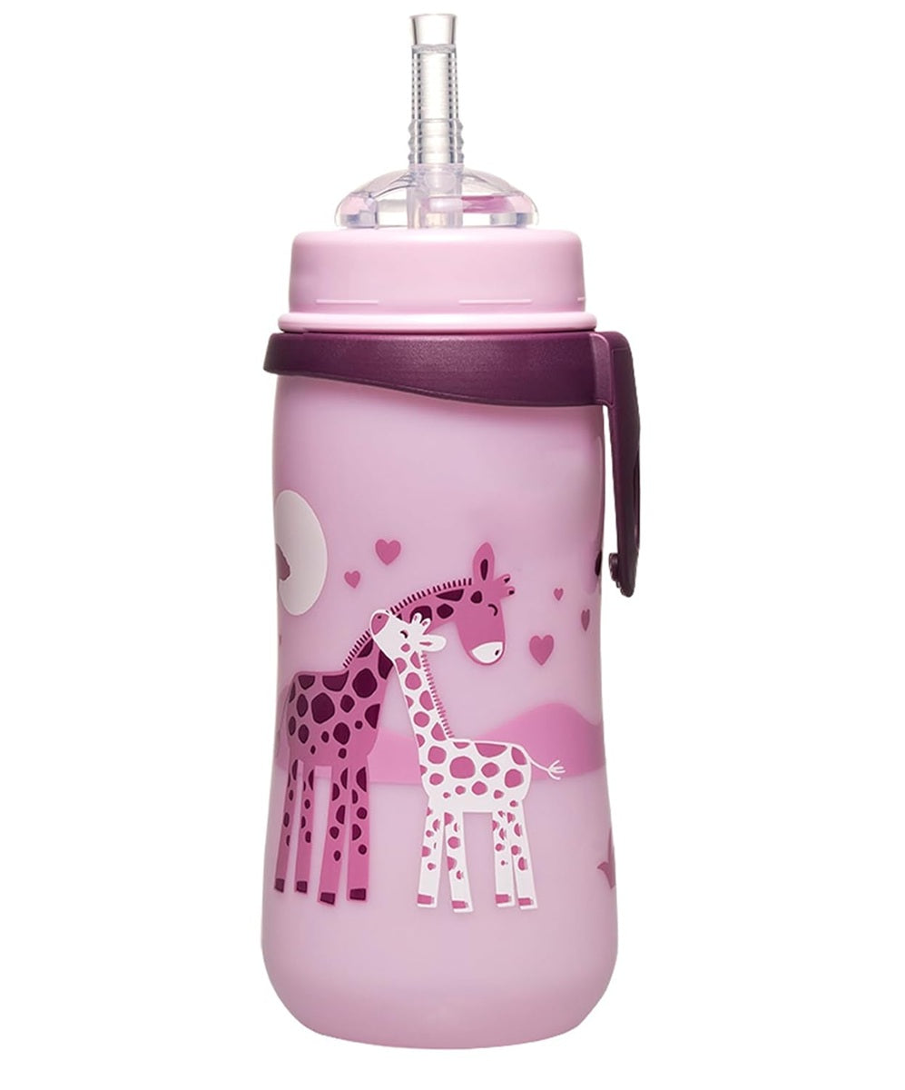 NIP Straw Cup kubek niekapek ze słomką 330 ml 12 m+ ŻYRAFY