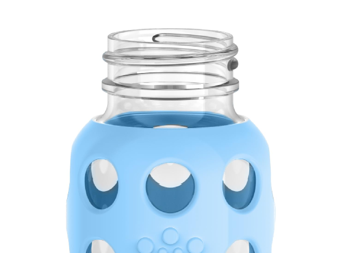 LifeFactory bouteille en verre avec étui 120 ml 3 m+ tétine 1