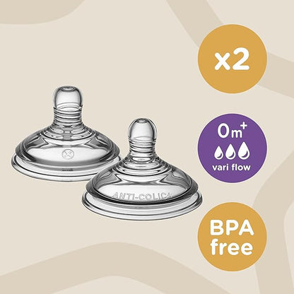 TOMMEE TIPPEE sucettes 0m+ x2 VariFlow Closer to Nature