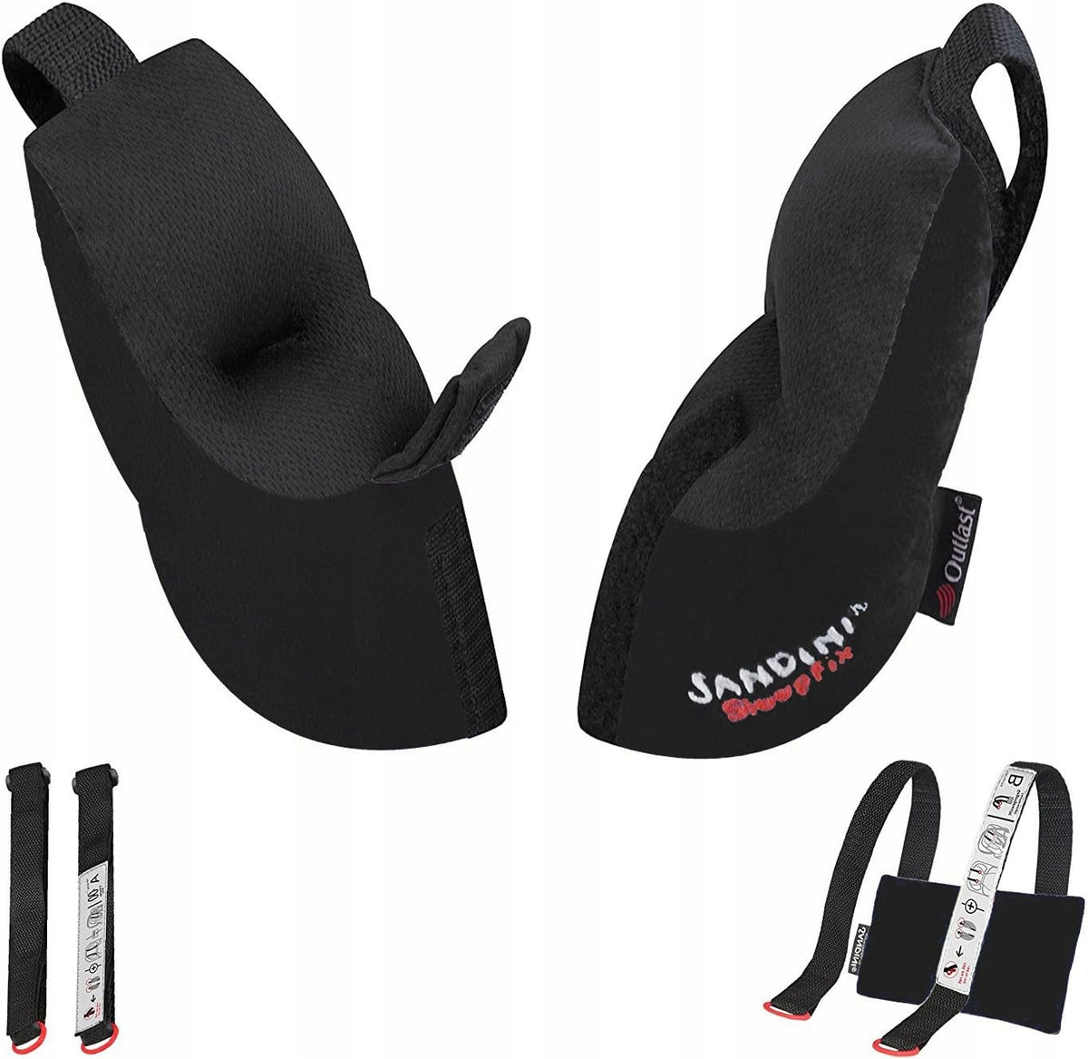 SANDINI SleepFix Kids poduszka stabilizująca 18 m+ czarna do podróży samochodem, samolotem i pociągiem