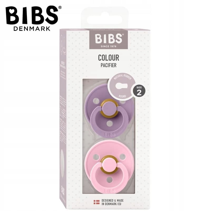 BIBS COLOUR sucettes apaisantes 2pack caoutchouc 6mois+