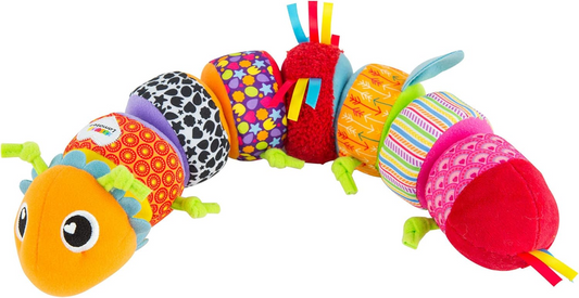 LAMAZE Mix & Match chenille sensorielle avec hochet 8 pièces à scratch 44 cm