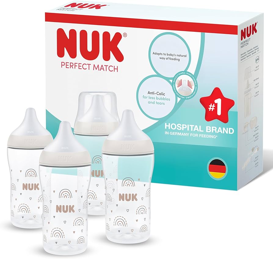 NUK Perfect Match butelki antykolkowe 260 ml 3m+ x4 – nowy – zdjęcie 1