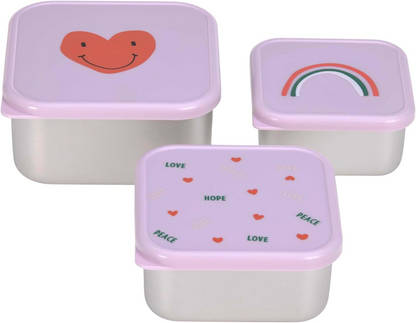 LASSIG Snackbox boîtes à goûter en acier x3