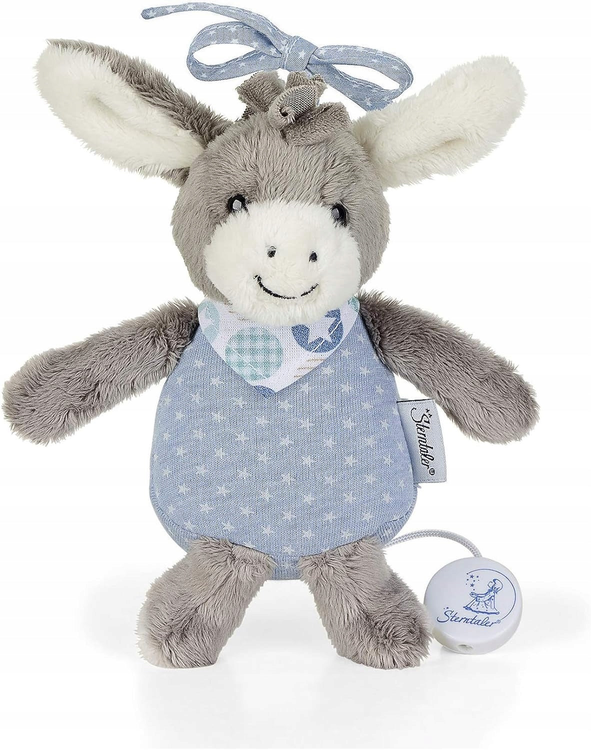 STERNTALER Osiołek Emmi z pozytywką 18 cm, miękka przytulanka dla niemowląt z muzyczką