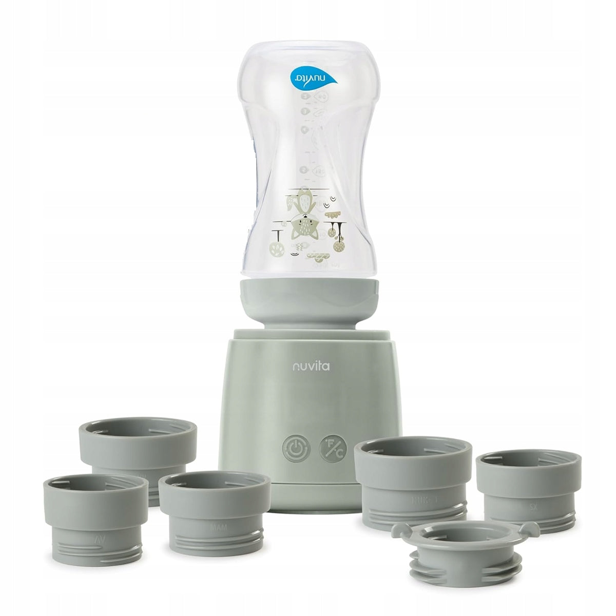 NUVITA Warm'N'Mix chauffe-biberon de voyage compatible avec différentes marques 9 x 8,5 cm