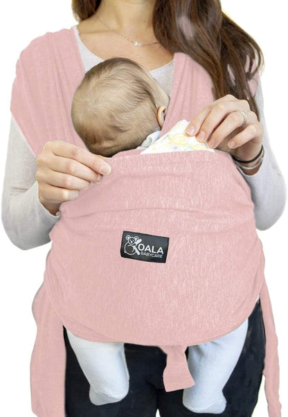 KOALA BABYCARE chusta do noszenia dziecka 2w1, różowe nosidełko dla noworodka w użyciu