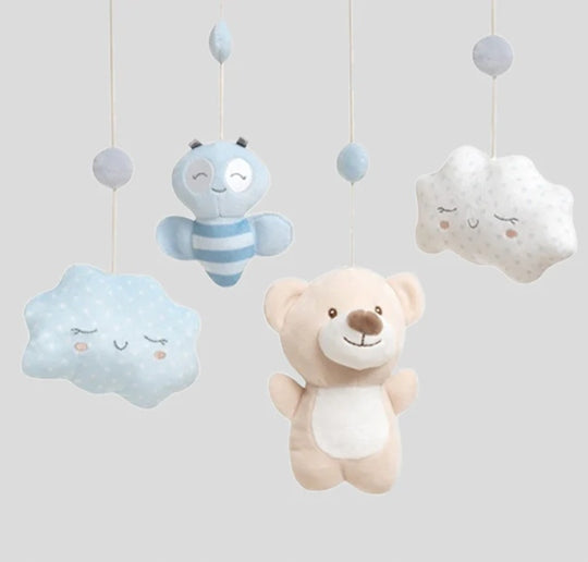 INTERBABY въртележка с музикална кутийка за креватче МЕЧЕТА и ОБЛАЧЕТА