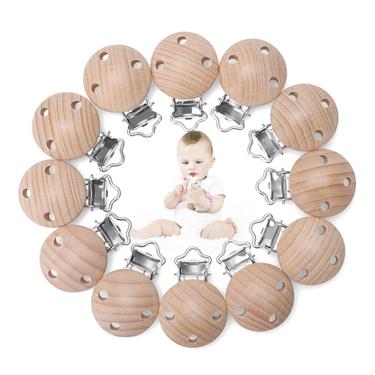 KIGNIOTE clips en bois pour chaîne de sucette 12 pièces