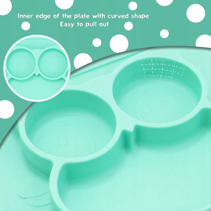 BUMKINS Silikonteller mit Matte und Besteck – Produktfoto 3