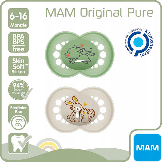 MAM PURE smoczek uspokajający x2 6-16 +box – zdjęcie produktu 2