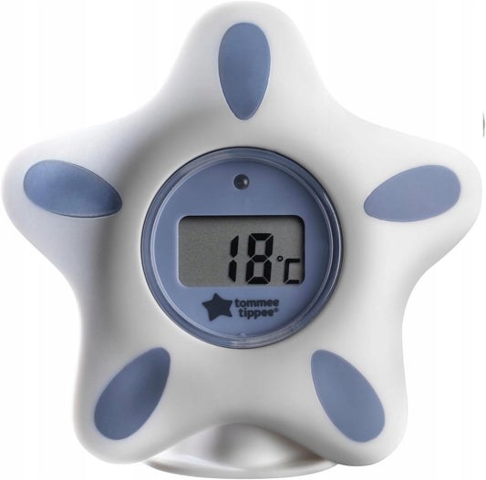 TOMMEE TIPPEE in Bath TERMOMETR 2w1 kąpielowy i pokojowy, biało-niebieski, cyfrowy termometr gwiazdka