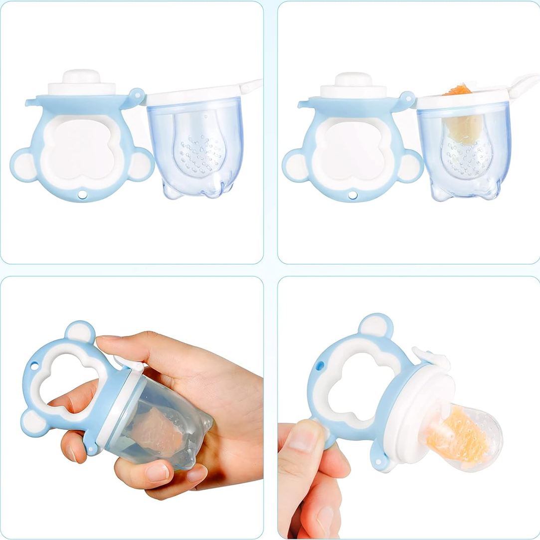 LEADSTAR anneau de dentition distributeur de fruits 2 pièces 6 embouts + cuillère 90 ml