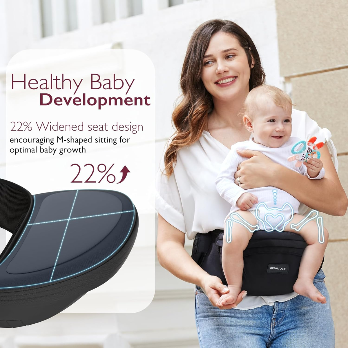 MOMCOZY fotelik nosidełko biodrowe 0-36msc rozmiar M
