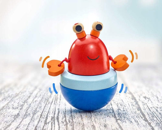 SELECTA Wańka-Wstańka jouet en bois qui ne tombe pas CRABE 10 cm