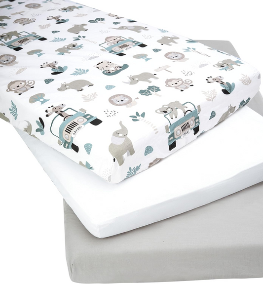 Drap-housse MEDIPARTNERS pour lit bébé 60cmx120cm x3