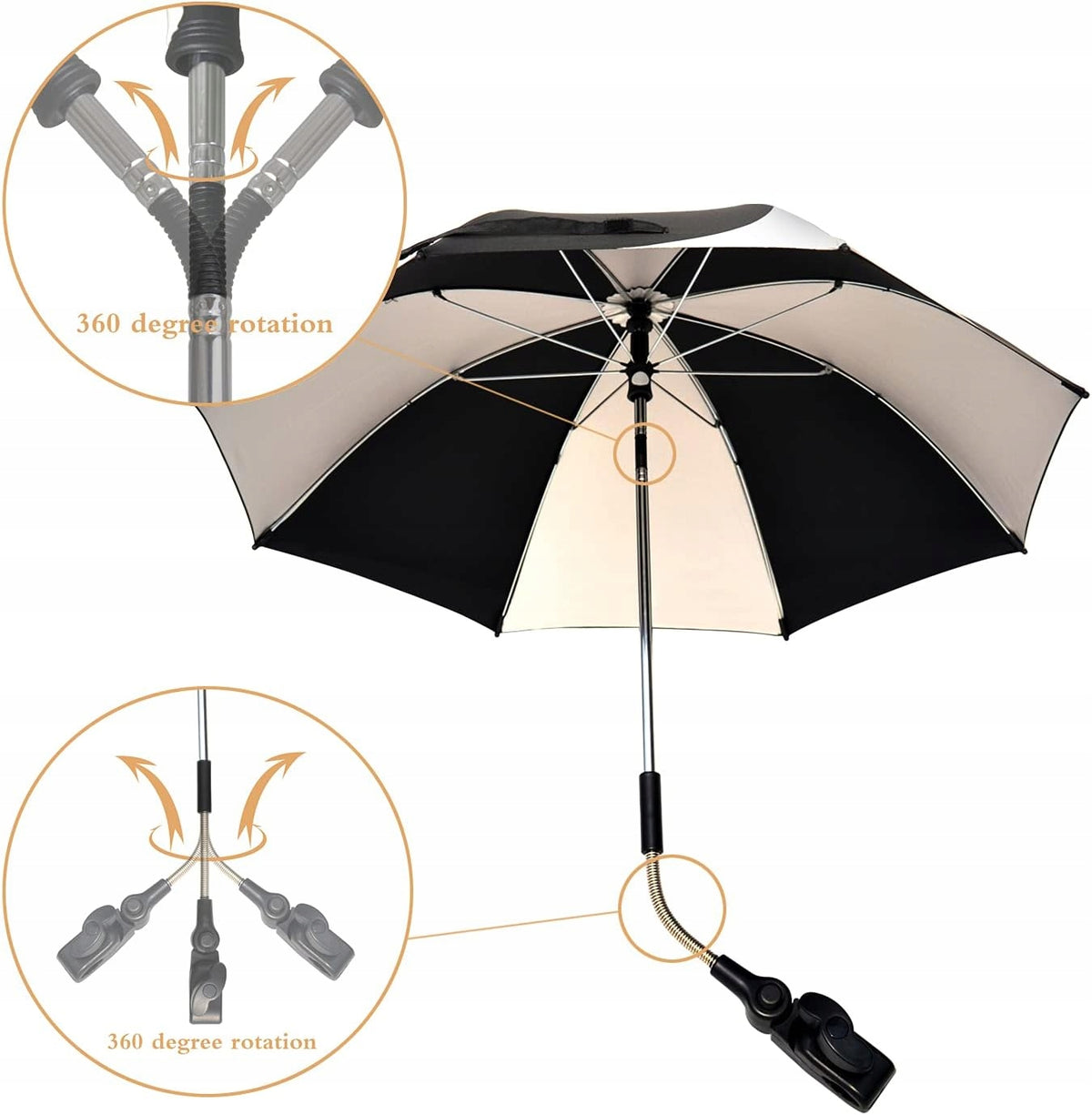 Parapluie de protection ZJ RIGHTO pour poussette, diamètre 74 cm, protection UV, imperméable