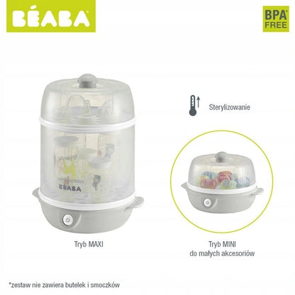 BEABA Steril'Express 2w1 STERYLIZATOR PAROWY, sterylizator parowy 2 w 1, BPA free, tryb MAXI i MINI