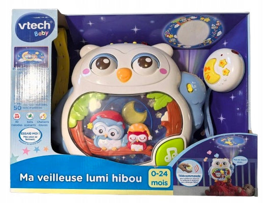 VTECH Sowa Lumi muzyczna lampka nocna + pilot 25x28 cm J. FRANCUSKI