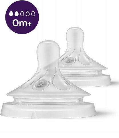 PHILIPS AVENT Natural RESPONSE smoczki do butelek 0msc+ x2, 0m+, BPA free, antykolkowe