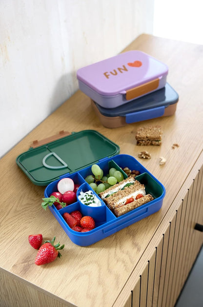 LÄSSIG Bento boîte à goûter compartimentée 17 × 21 cm Arc-en-ciel