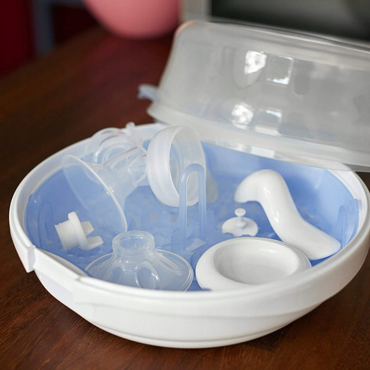 PHILIPS AVENT sterylizator mikrofalowy SCF281/02 – biały pojemność - 4 butelki w zestawie szczypce – zdjęcie 3