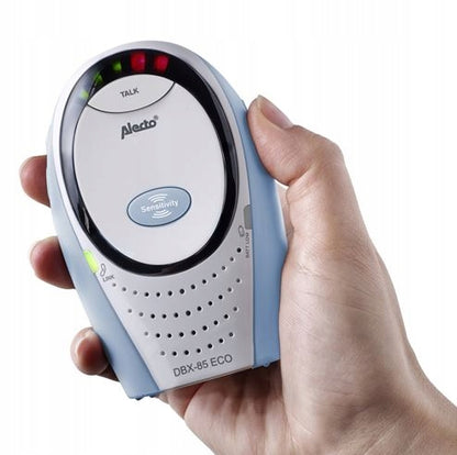 ALECTO DBX-85 Eco niania elektroniczna DECT, niebiesko-biała jednostka rodzica z funkcją talk i sensitivity