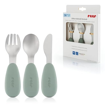 REER couverts pour enfant en silicone et acier 3 pièces