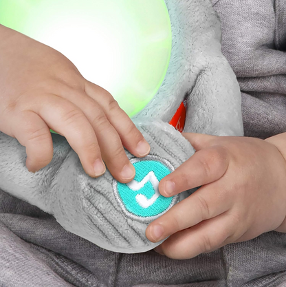 BRIGHT STARTS Huge-a-bye-Baby interaktiv elefant med musik och ljus 20 cm