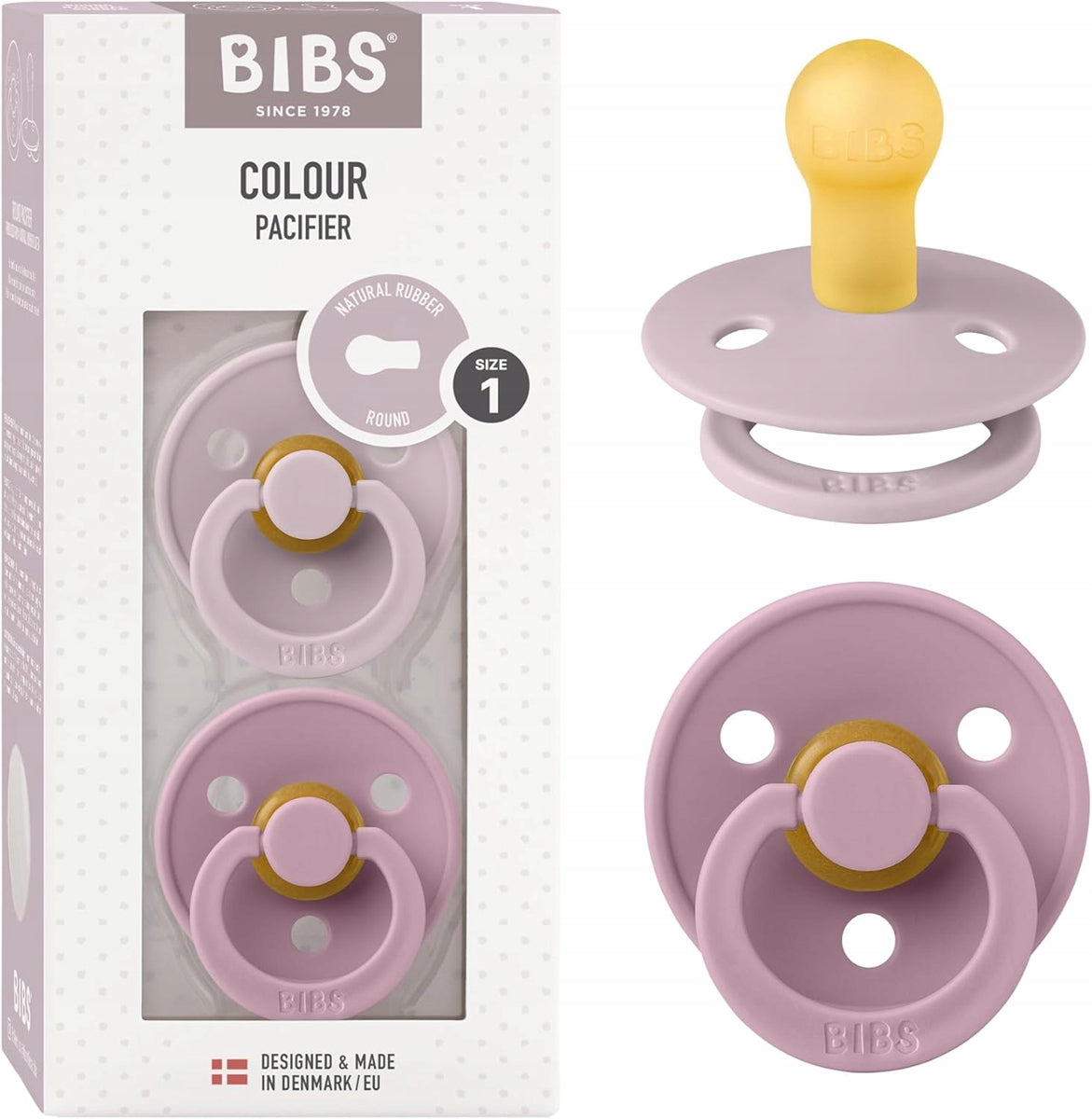 BIBS COLOUR smoczki uspokajające 2pack kauczuk 0-6msc