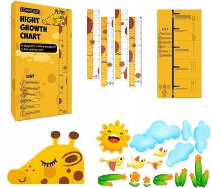 DUOUPA toise avec tête de GIRAFE mobile 180 cm + stickers muraux