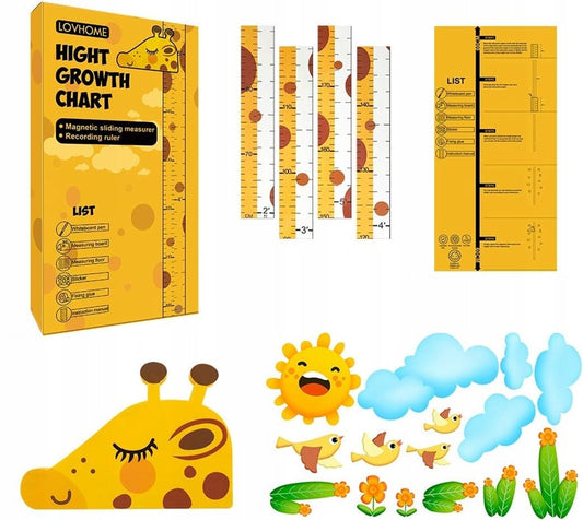 DUOUPA toise avec tête de GIRAFE mobile 180 cm + stickers muraux