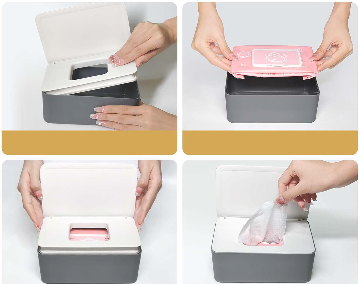 tissue box + 2 tissue sachetscolour white and greywidth 12.3 cm, length 18.7 cm, height 7 cmmaterials plastic
