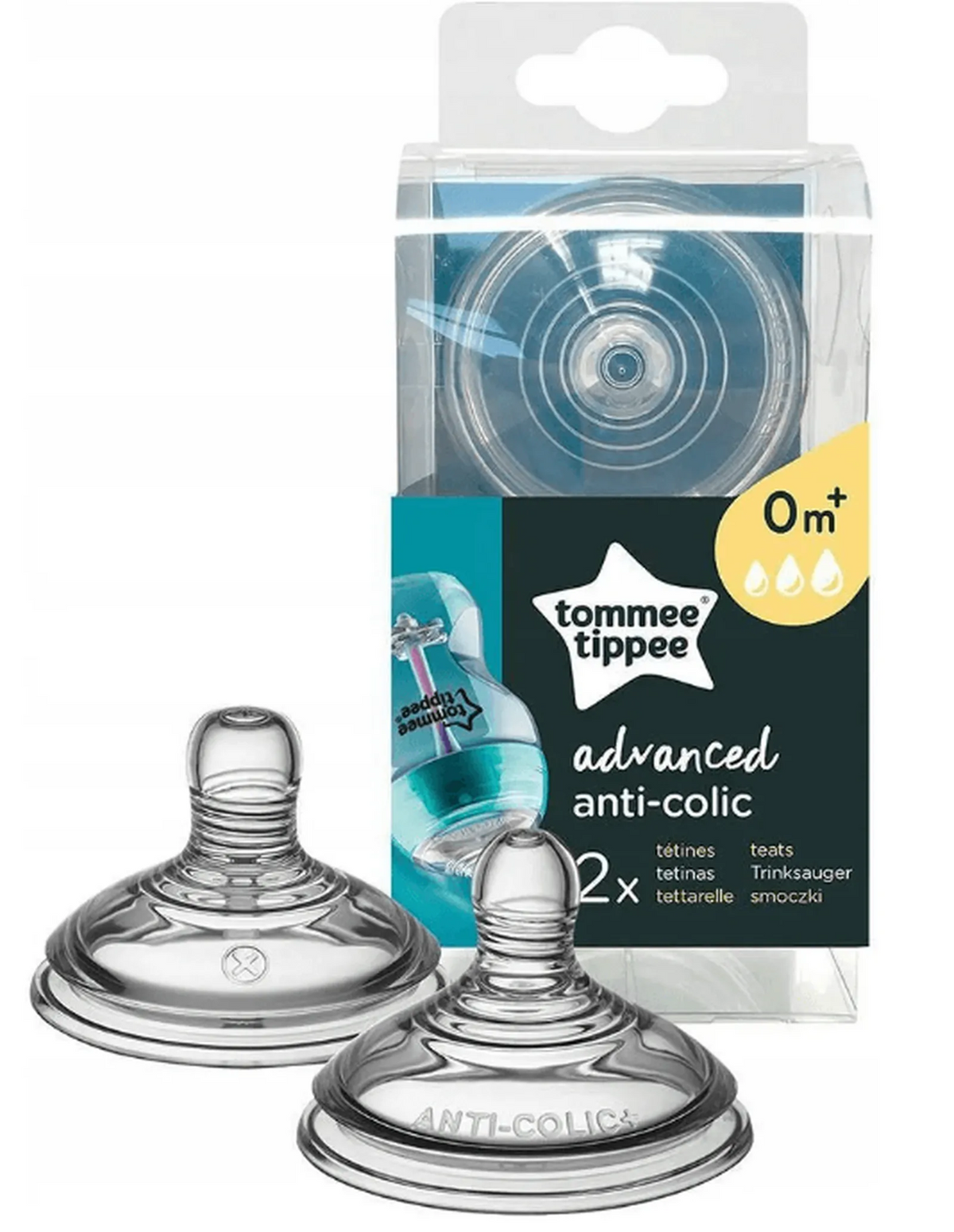 TOMMEE TIPPEE tétines anti-colique avancées 0m+ x2