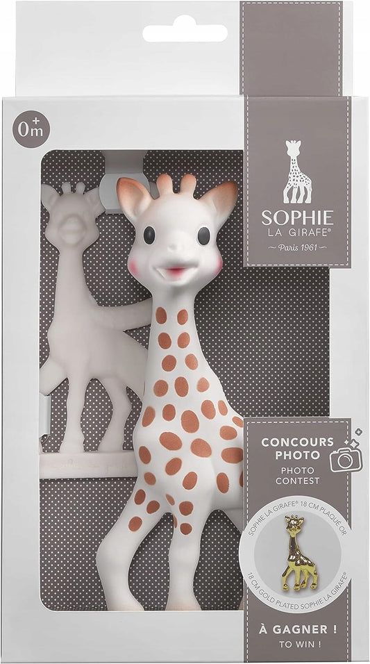 SOPHIE LA GIRAFE set de dentition naturel SO PURE 18CM + plus petit