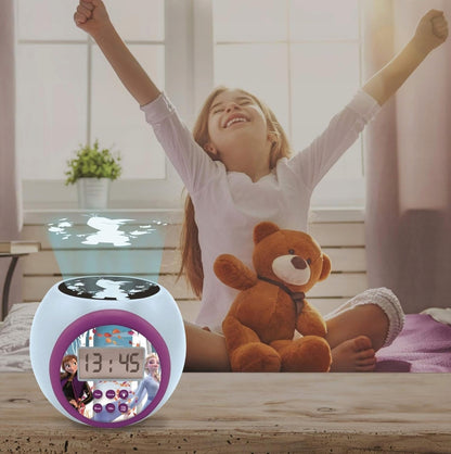 LEXIBOOK La Reine des Neiges projecteur 3 couleurs et réveil avec écran LCD
