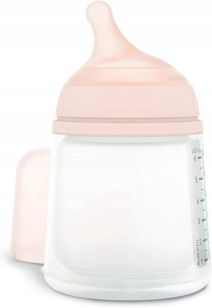 SUAVINEX butelka ZERO ZERO 180ml antykolkowa, silikonowy smoczek, BPA i BPS free, dla niemowląt 0+
