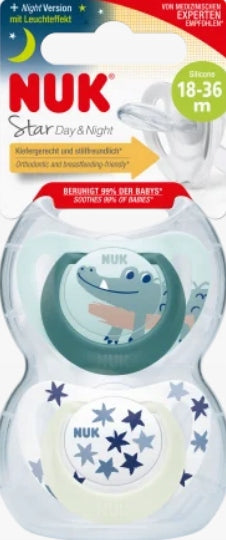 NUK STAR Day&Night smoczek uspokajający x2 6-18msc
