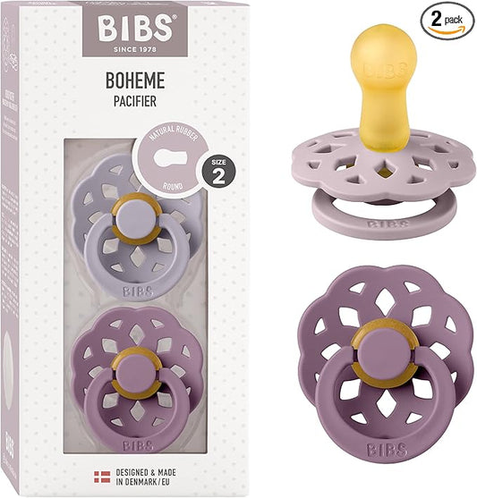 BIBS BOHEME sucettes apaisantes 2 pack caoutchouc 6+