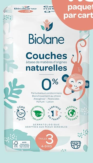 BIOLANE couches taille 3 (4-9kg) x52pcs